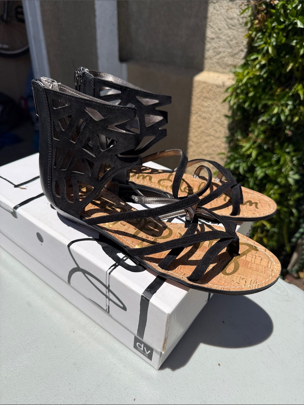NWT Sam Edelman Black Cutout Gladiator Sandal